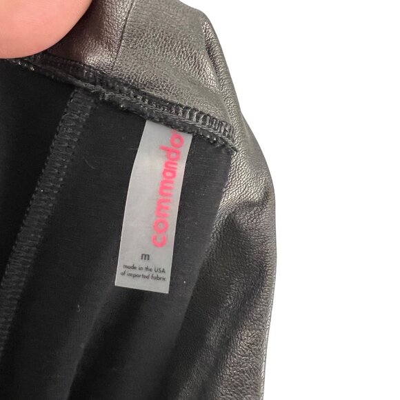 Commando Womens Metallic Gunmetal Vegan Leather Jogger Pants Size Medium - Picture 4 of 6